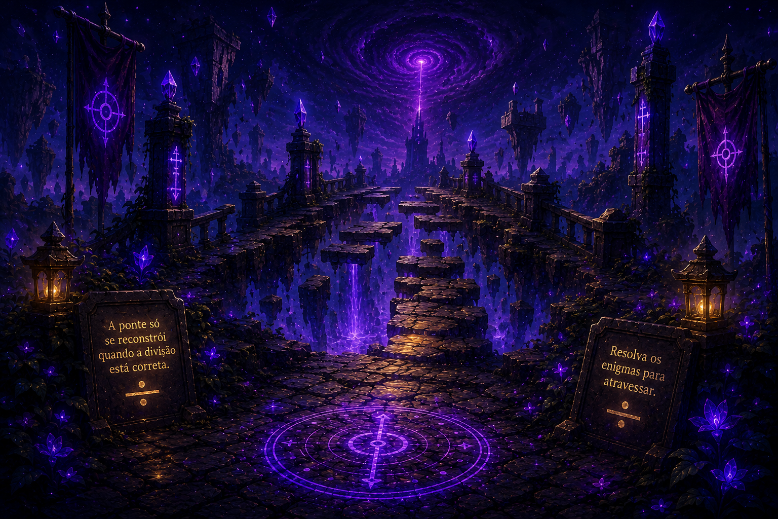 Ponte mágica sobre um vale em Matemagicka